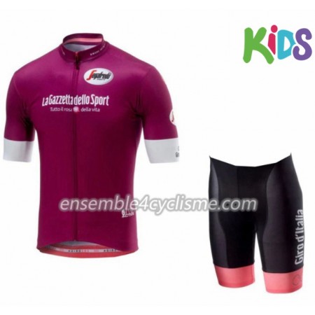 Enfant Tenue Maillot Cyclamen + Cuissard 2018 Tour d'Italie